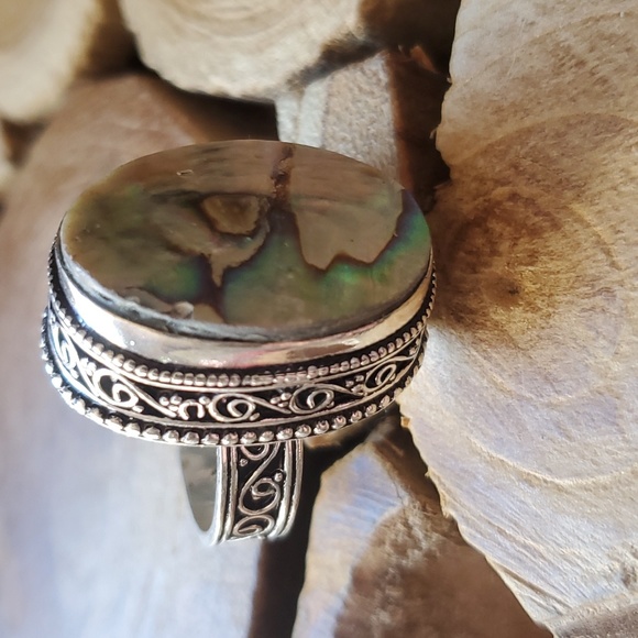 New Abalone Shell 925 Silver Ring. - Picture 3 of 12